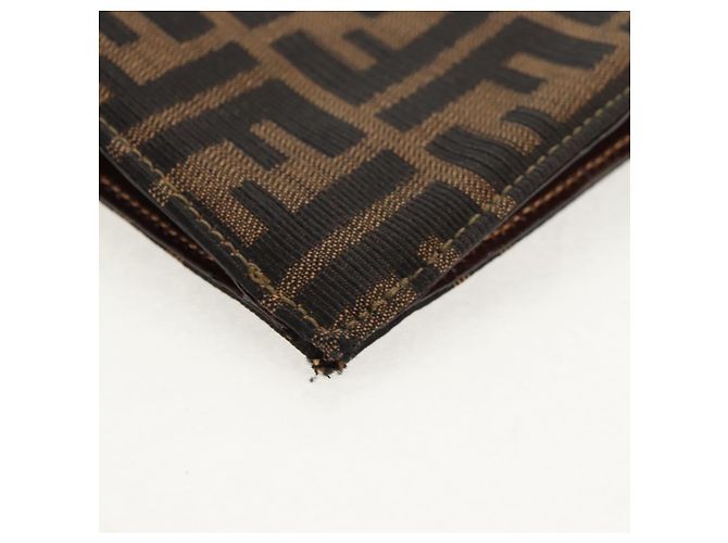 Borsa a mano in tela Zucca FENDI nera e marrone Auth 156483V Nero - vista 8