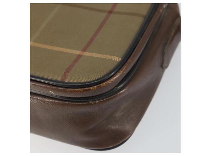 Autre Marque Borsa a Spalla Burberrys Nova Check in Tela Beige Oro Auth 150198 D'oro - vista 10