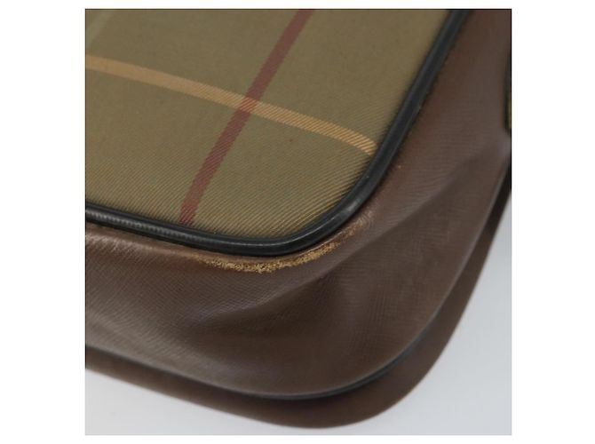Autre Marque Borsa a Spalla Burberrys Nova Check in Tela Beige Oro Auth 150198 D'oro - vista 12