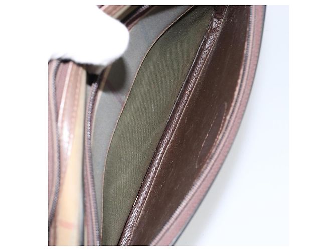 Autre Marque Borsa a Spalla Burberrys Nova Check in Tela Beige Oro Auth 150198 D'oro - vista 21