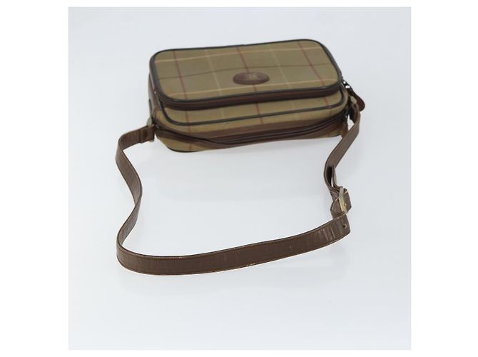 Autre Marque Borsa a Spalla Burberrys Nova Check in Tela Beige Oro Auth 150198 D'oro - vista 7