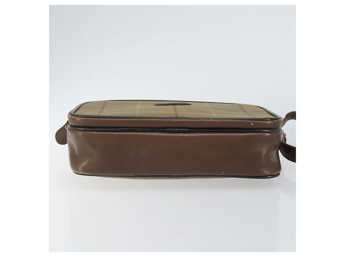 Autre Marque Borsa a Spalla Burberrys Nova Check in Tela Beige Oro Auth 150198 D'oro - vista 9