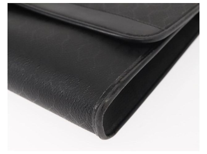 Borsa a spalla in tela a nido d'ape Christian Dior con catena in PVC nera e dorata Auth 148882 - vista 11