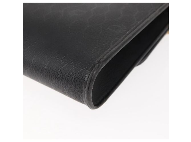 Borsa a spalla in tela a nido d'ape Christian Dior con catena in PVC nera e dorata Auth 148882 - vista 13