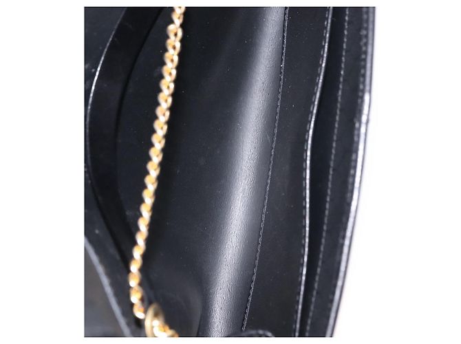 Borsa a spalla in tela a nido d'ape Christian Dior con catena in PVC nera e dorata Auth 148882 - vista 17