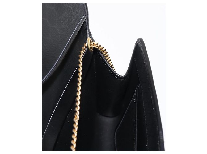 Borsa a spalla in tela a nido d'ape Christian Dior con catena in PVC nera e dorata Auth 148882 - vista 18