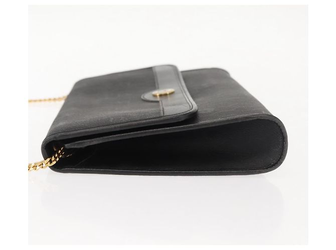 Borsa a spalla in tela a nido d'ape Christian Dior con catena in PVC nera e dorata Auth 148882 - vista 5