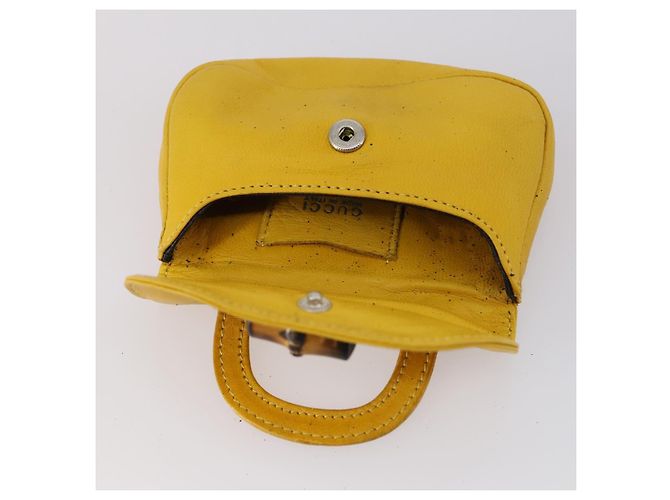 Set da cucire in pelle Gucci Bamboo giallo Auth 147379 - vista 15