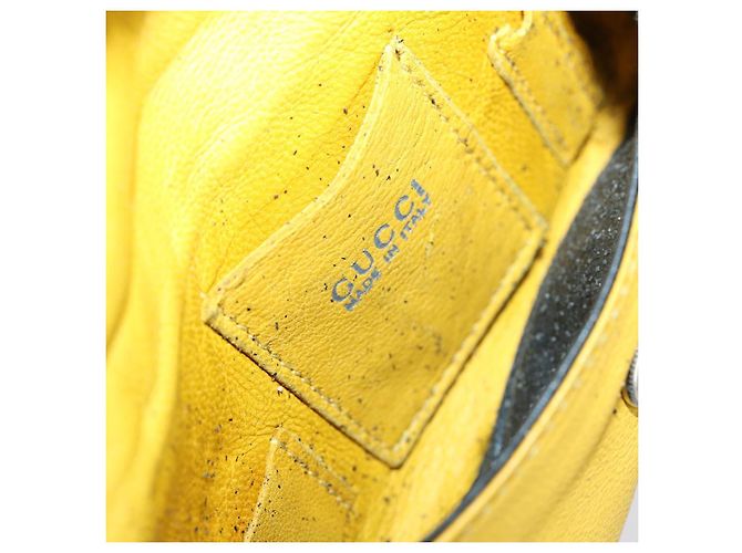 Set da cucire in pelle Gucci Bamboo giallo Auth 147379 - vista 16