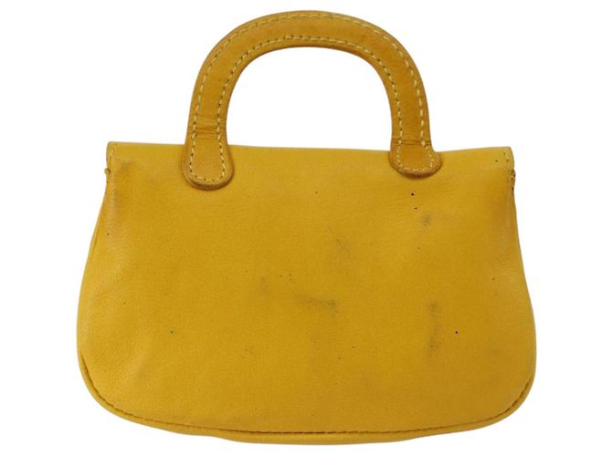 Set da cucire in pelle Gucci Bamboo giallo Auth 147379 - vista 3