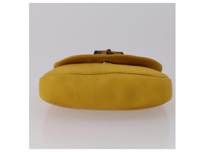 Set da cucire in pelle Gucci Bamboo giallo Auth 147379 - vista 9