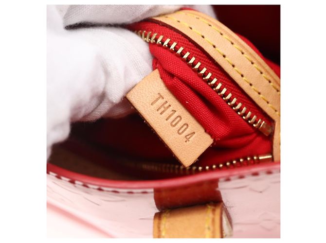 LOUIS VUITTON Monogram Vernis Reade PM Borsa a Mano Rossa M91088 LV Auth BA7437 Rosso - vista 12