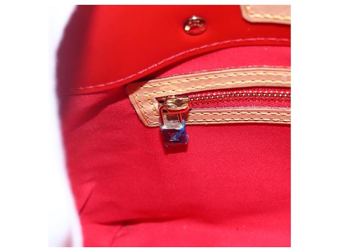 LOUIS VUITTON Monogram Vernis Reade PM Borsa a Mano Rossa M91088 LV Auth BA7437 Rosso - vista 17