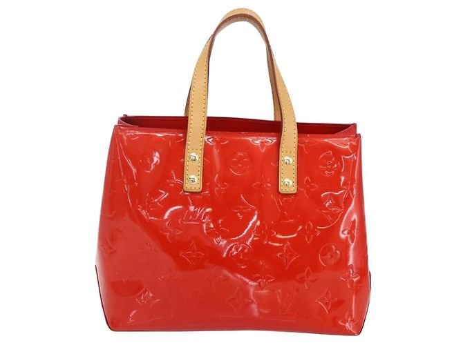 LOUIS VUITTON Monogram Vernis Reade PM Borsa a Mano Rossa M91088 LV Auth BA7437 Rosso - vista 2