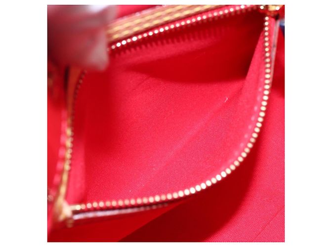 LOUIS VUITTON Monogram Vernis Reade PM Borsa a Mano Rossa M91088 LV Auth BA7437 Rosso - vista 20