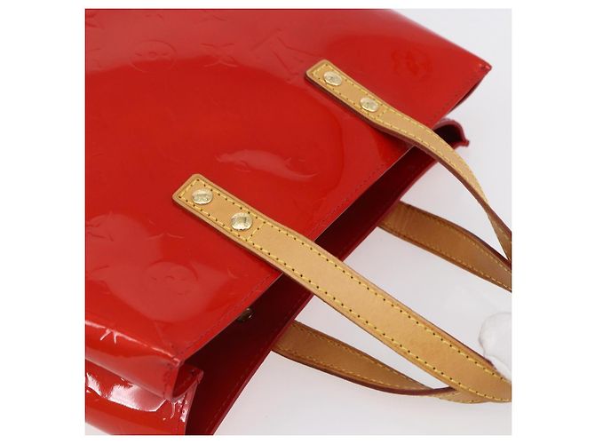 LOUIS VUITTON Monogram Vernis Reade PM Borsa a Mano Rossa M91088 LV Auth BA7437 Rosso - vista 6