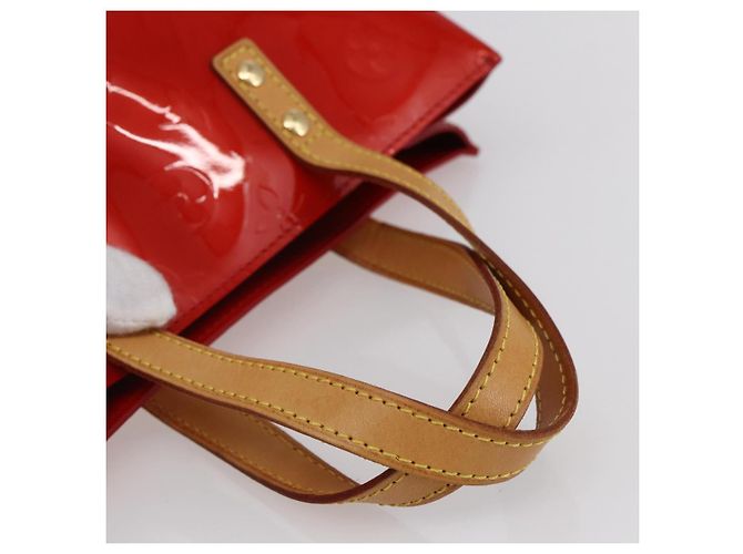 LOUIS VUITTON Monogram Vernis Reade PM Borsa a Mano Rossa M91088 LV Auth BA7437 Rosso - vista 7