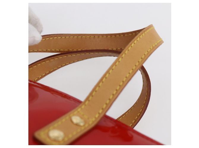 LOUIS VUITTON Monogram Vernis Reade PM Borsa a Mano Rossa M91088 LV Auth BA7437 Rosso - vista 8