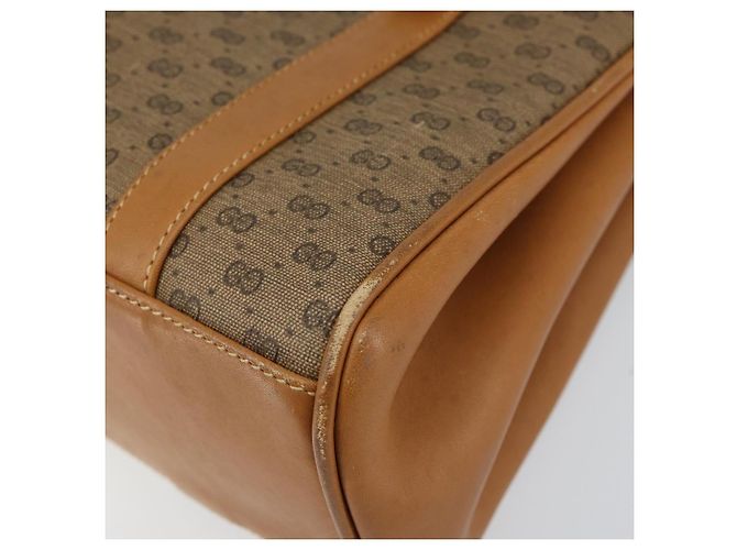 Gucci Borsa a Spalla Micro GG Supreme PVC Beige Oro 000 46 4857 Auth ep11557 D'oro - vista 10