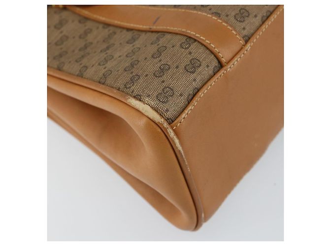 Gucci Borsa a Spalla Micro GG Supreme PVC Beige Oro 000 46 4857 Auth ep11557 D'oro - vista 11
