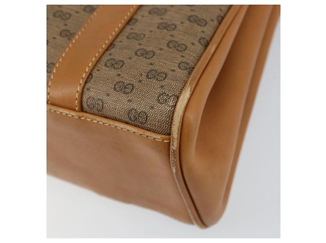 Gucci Borsa a Spalla Micro GG Supreme PVC Beige Oro 000 46 4857 Auth ep11557 D'oro - vista 12