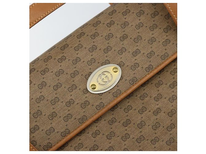 Gucci Borsa a Spalla Micro GG Supreme PVC Beige Oro 000 46 4857 Auth ep11557 D'oro - vista 14