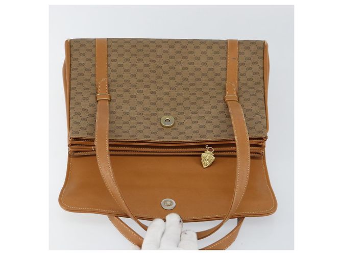 Gucci Borsa a Spalla Micro GG Supreme PVC Beige Oro 000 46 4857 Auth ep11557 D'oro - vista 15