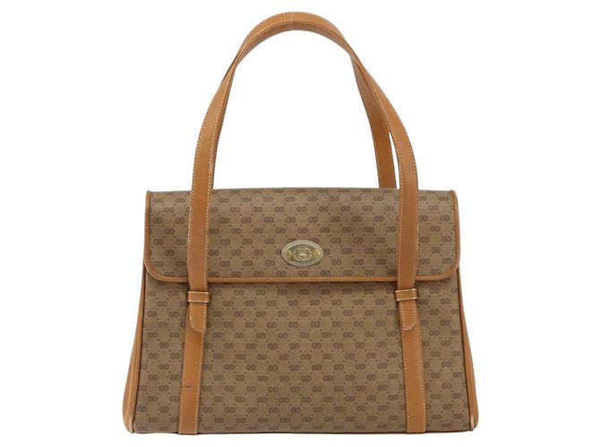 Gucci Borsa a Spalla Micro GG Supreme PVC Beige Oro 000 46 4857 Auth ep11557 D'oro - vista 2