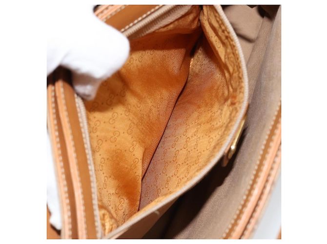 Gucci Borsa a Spalla Micro GG Supreme PVC Beige Oro 000 46 4857 Auth ep11557 D'oro - vista 21