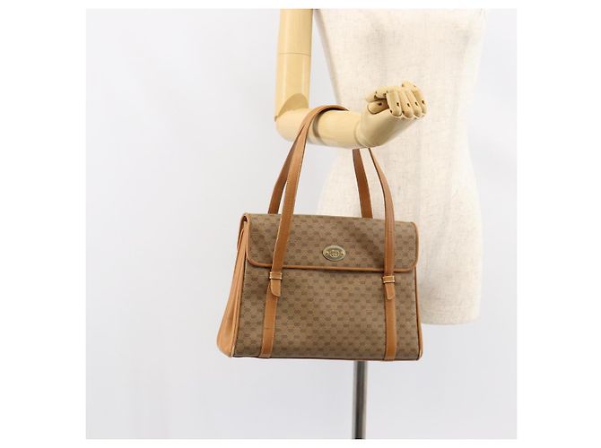 Gucci Borsa a Spalla Micro GG Supreme PVC Beige Oro 000 46 4857 Auth ep11557 D'oro - vista 24
