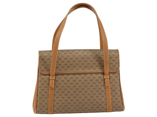 Gucci Borsa a Spalla Micro GG Supreme PVC Beige Oro 000 46 4857 Auth ep11557 D'oro - vista 3