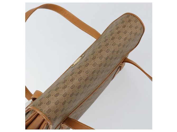 Gucci Borsa a Spalla Micro GG Supreme PVC Beige Oro 000 46 4857 Auth ep11557 D'oro - vista 6