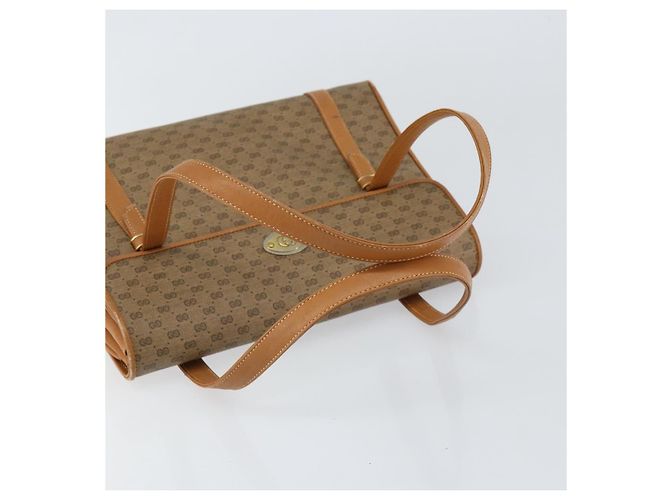 Gucci Borsa a Spalla Micro GG Supreme PVC Beige Oro 000 46 4857 Auth ep11557 D'oro - vista 7