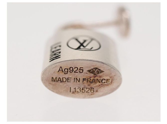 Louis Vuitton Orecchino Lockit Learn in metallo argento Q16091 LV Auth BA7450 - vista 6