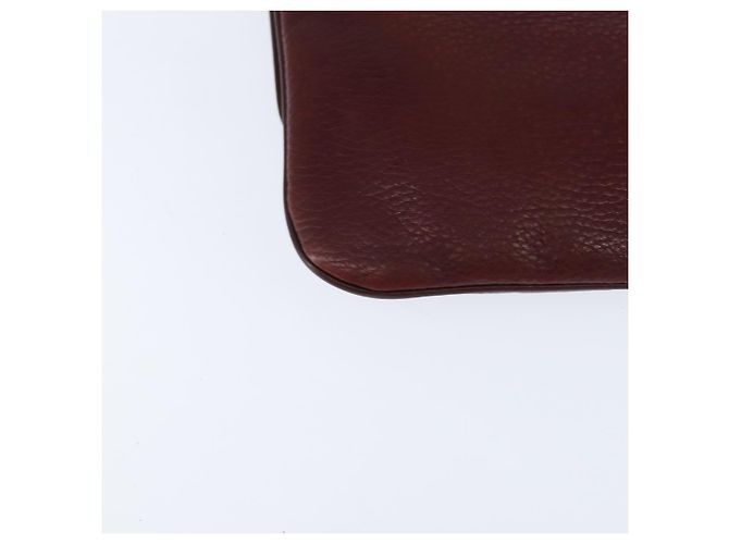 Cartier Borsa a spalla Must Line in pelle Bordeaux e oro Auth ki6147 D'oro Bordò - vista 12
