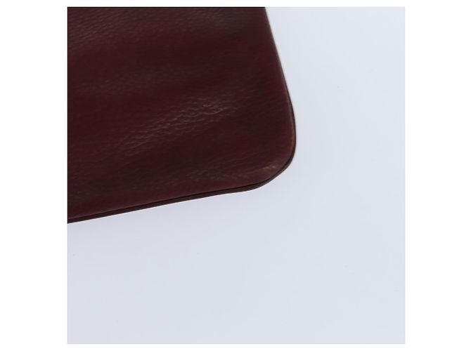 Cartier Borsa a spalla Must Line in pelle Bordeaux e oro Auth ki6147 D'oro Bordò - vista 13