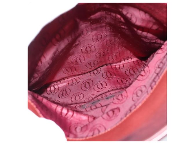 Cartier Borsa a spalla Must Line in pelle Bordeaux e oro Auth ki6147 D'oro Bordò - vista 21
