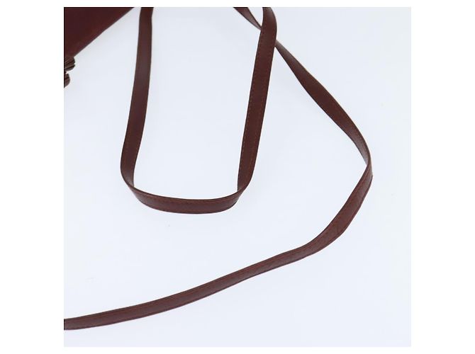 Cartier Borsa a spalla Must Line in pelle Bordeaux e oro Auth ki6147 D'oro Bordò - vista 7