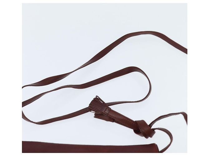 Cartier Borsa a spalla Must Line in pelle Bordeaux e oro Auth ki6147 D'oro Bordò - vista 8