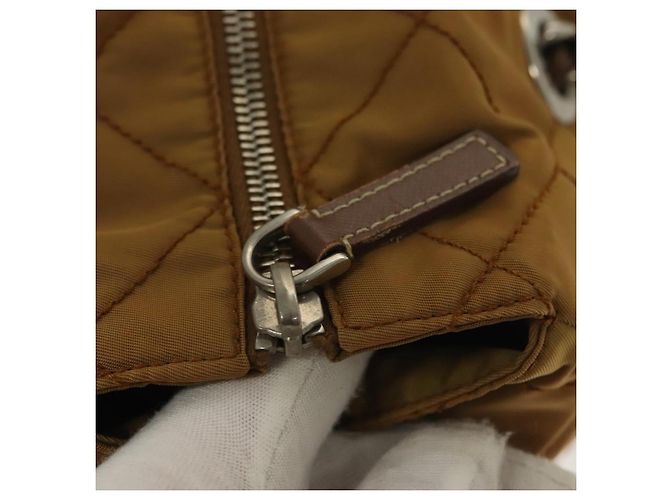 Borsa a Spalla con Catena PRADA Nylon Beige Argento Autentica 140091 - vista 15