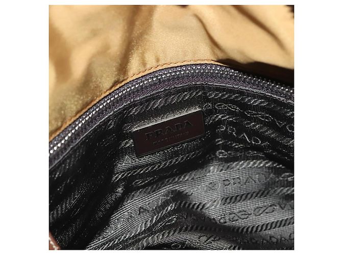 Borsa a Spalla con Catena PRADA Nylon Beige Argento Autentica 140091 - vista 16