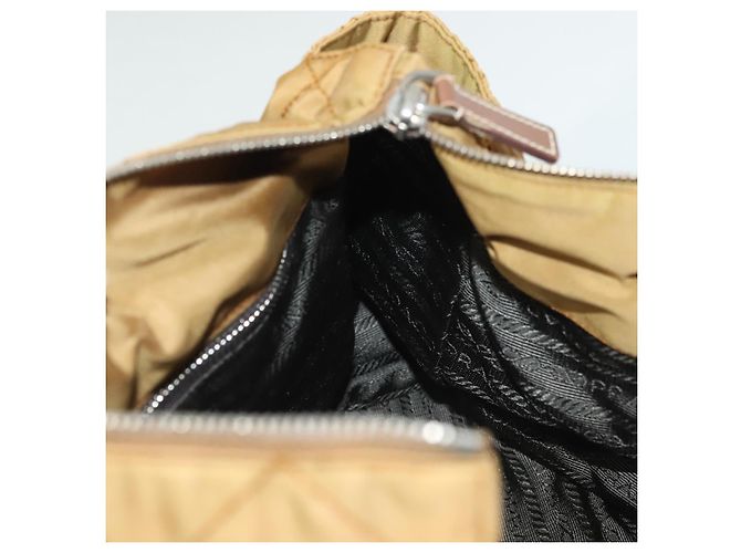 Borsa a Spalla con Catena PRADA Nylon Beige Argento Autentica 140091 - vista 18