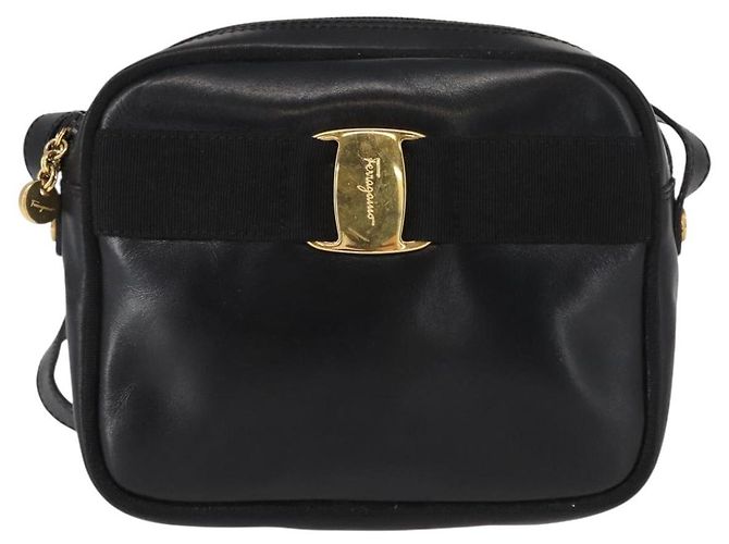 Vala Schultertasche aus Leder Schwarz Gold Salvatore Ferragamo Auth bs30964 Golden - Ansicht 13