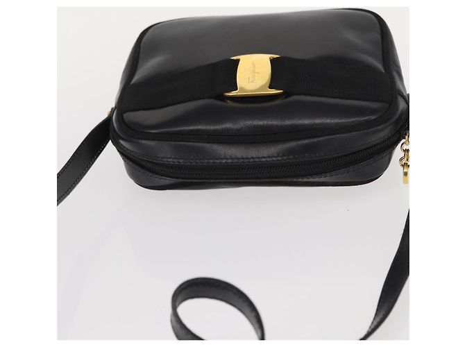 Vala Schultertasche aus Leder Schwarz Gold Salvatore Ferragamo Auth bs30964 Golden - Ansicht 6