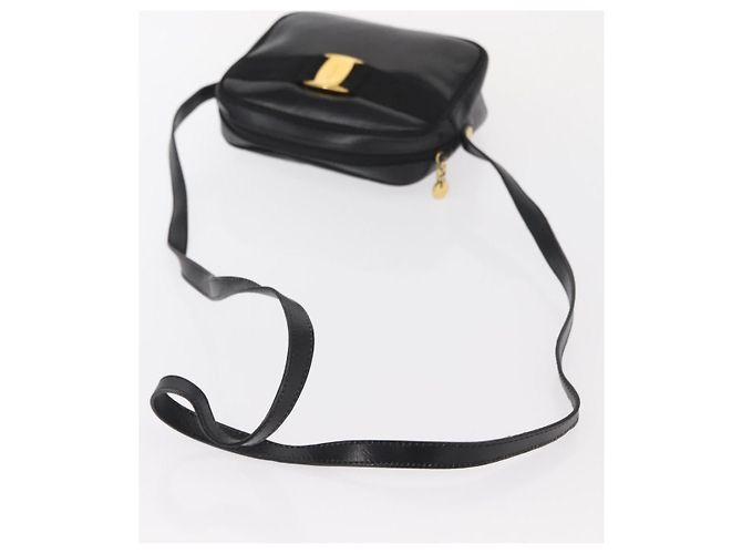 Vala Schultertasche aus Leder Schwarz Gold Salvatore Ferragamo Auth bs30964 Golden - Ansicht 7