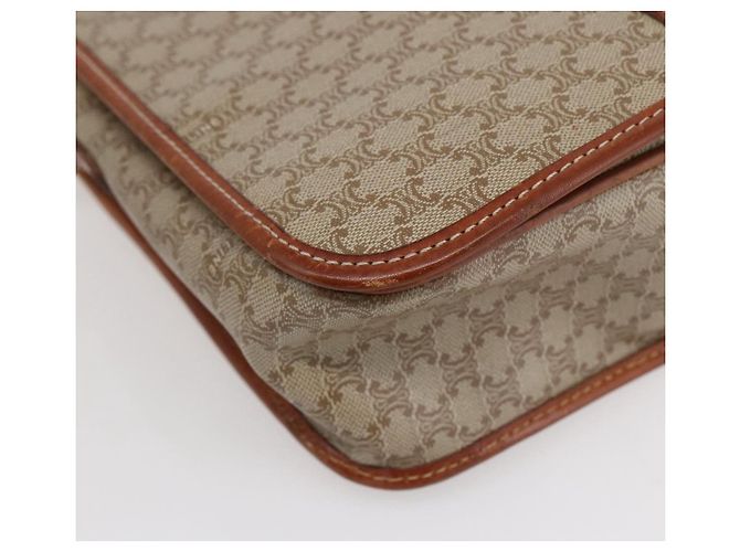 Céline Sac à bandoulière en toile Macadam CELINE PVC Beige Or Auth bs31210 Doré - vue 15