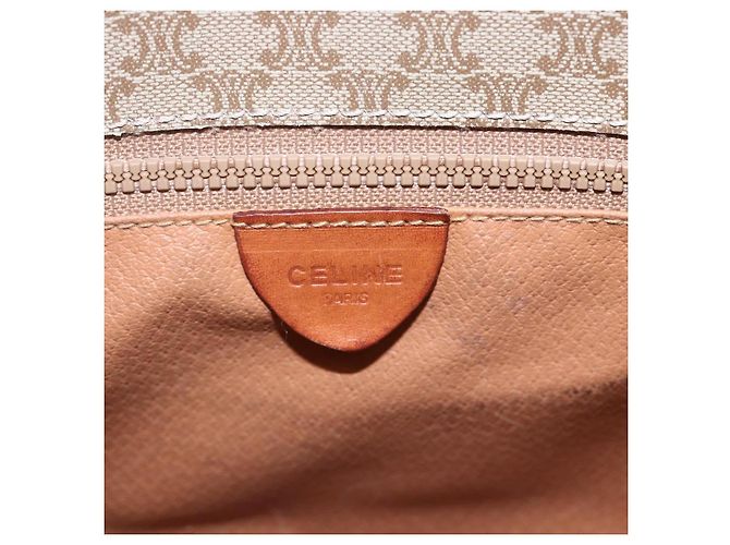 Céline Sac à bandoulière en toile Macadam CELINE PVC Beige Or Auth bs31210 Doré - vue 19