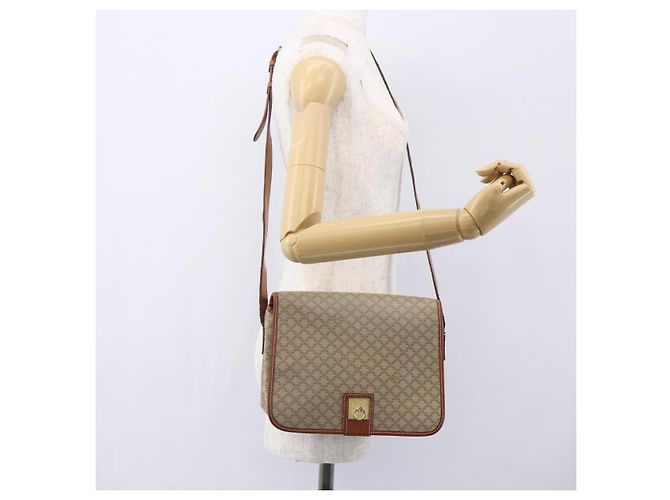 Céline Sac à bandoulière en toile Macadam CELINE PVC Beige Or Auth bs31210 Doré - vue 23