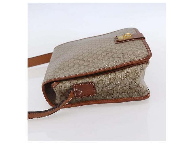 Céline Sac à bandoulière en toile Macadam CELINE PVC Beige Or Auth bs31210 Doré - vue 3