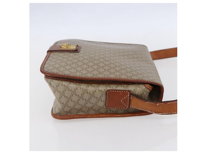 Céline Sac à bandoulière en toile Macadam CELINE PVC Beige Or Auth bs31210 Doré - vue 4